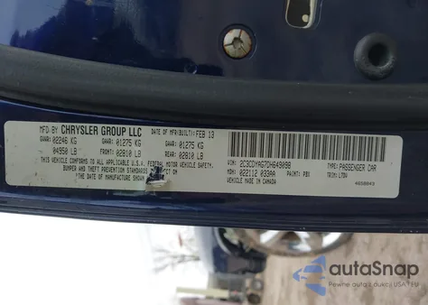 2013 Dodge Challenger Sxt из США, поврежденный, VIN 2C3CDYAG7DH649098